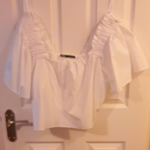Zara women white cotton - white,