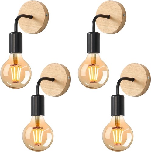 Wooden vintage wall light - wooden,