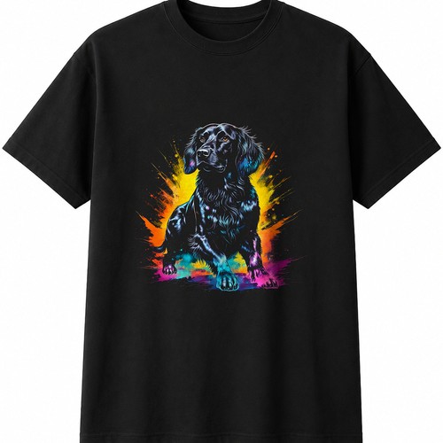 Colourful sprocker glowing dog - glowing,