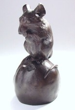 Heredities Cold Cast Bronze Mouse Sitting on Apple Figurine