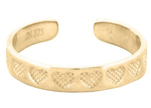 9ct gold heart toe - heart,
