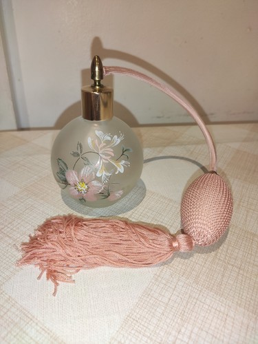 Vintage frosted glass perfume - glass,