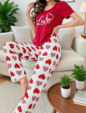 Womens Pajama Set Short Sleeve