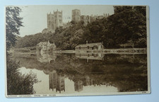 DURHAM CATHEDRAL FROM THE RIVER. VINTAGE POSTCARD 1927 WHITBY cancel to BRIGHTON