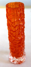 Whitefriars Textured Bark Bud Vase  - Tangerine
