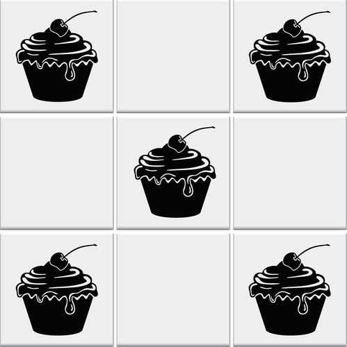 Kitchen tile stickers - tile, cupcakes