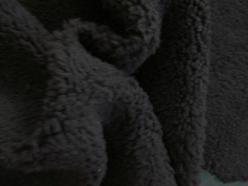 Black part real sheepskin hide - sheepskin,