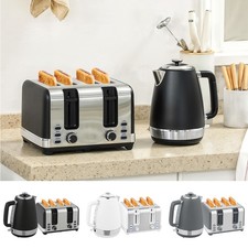 1.7L 3000W Rapid Boil Kettle and 4 Slice Toaster Set w/Strix Thermostat