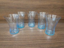 Five Blue Glass Tumblers