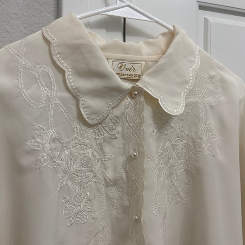 Vintage voir ivory embroidered - voir,