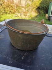 Vintage Large Brass Cooking Jam Preserve Pan Pot Cauldron 2.290kg