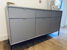 Ridged Grey Sideboard with