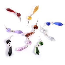 20Pcs 38MM Color Crystal Chandelier Prisms Replacement Icicle Drop Lamp Parts