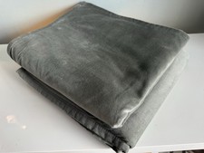 Classic IKEA Green/Grey Sanela Cotton Velvet Long Curtains