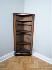 An Antique Style Oak Open Fronted Corner Cabinet ~Delivery Available~