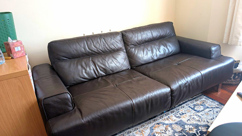 Courts black leather seater - courts, 3-seater