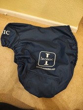 IKONIK Saddlery NAVY BLUE & White Embroidered SADDLE COVER Fleece Lined
