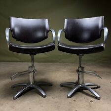Italian Designer Maletti Leather Salon Chairs Sleek and Stylish