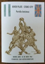 1963-64 RIVER PLATE (Argentina) v STOKE CITY Souvenir Friendly Programme 25 May