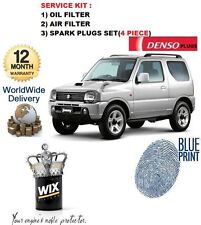 FOR SUZUKI JIMNY 1.3i JLX 1998-2005 SERVICE OIL AIR FILTER SET + SPARK PLUGS SET