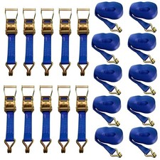 10 x 50mm x 8 metre Ratchet Straps Tie Down Lashings x 5000kgs truck trailer