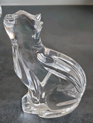 Waterford crystal cat - cat, looking