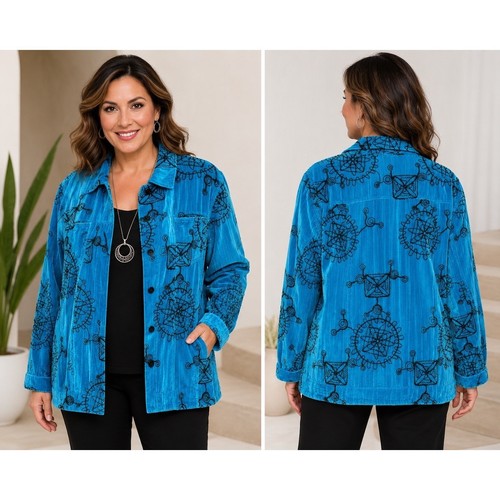 Chico turquoise embroidered - chico's,