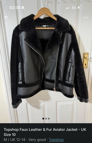 Topshop black faux leather - black,