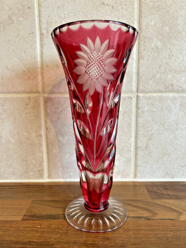 Bohemian cranberry red cut - red,