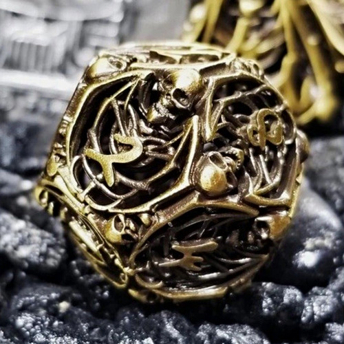 Metal dice set 7pcs gold - dice,