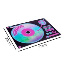 Worktop Saver Tempered Glass Chopping Board Kitchen DJ Neon Turntable Design