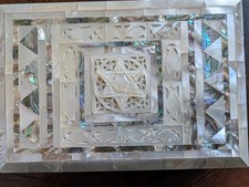 Mother Of Pearl And Abalone Inlaid Jewellery Or Trinket Box