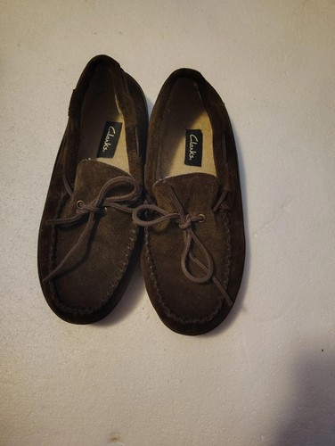 Clarks slip brown canvas - slip-on,