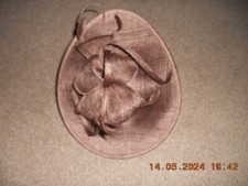 Mother of the Bride Fascinator Coffee Colour Tear drop Shaped . Worn for 3 Hours