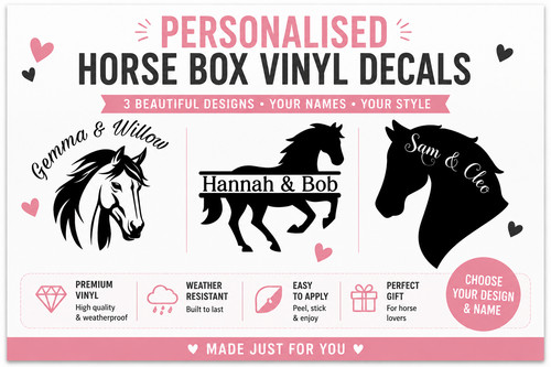 Personalised horse box sticker - horse,