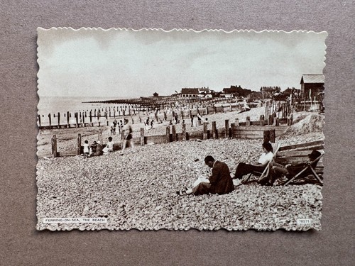 Vintage postcard the beach - postcard,
