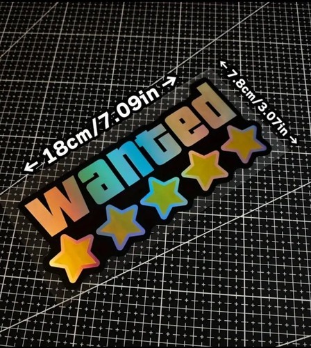 Wanted multicolour sticker car - sticker,