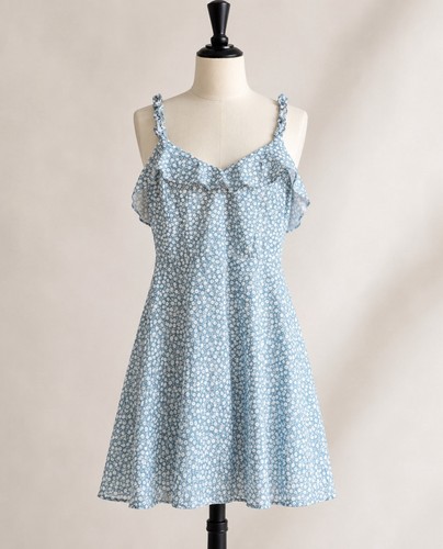 Luvyle grey floral - frill, strap