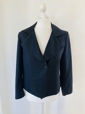 Joyce Ridings 12 Black Wool Cashmere Smart Jacket Blazer