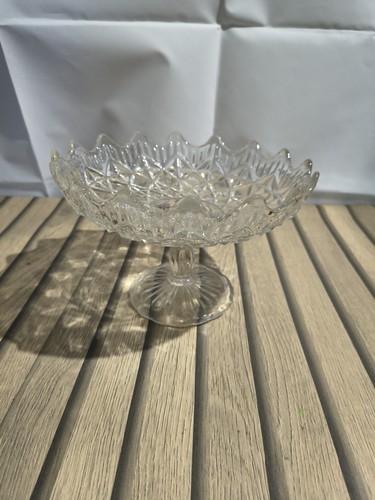 Vintage pressed glass - vintage, pedestal