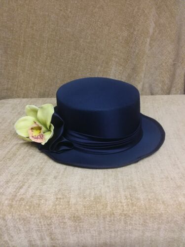 Wedding hat navy blue with - hat,