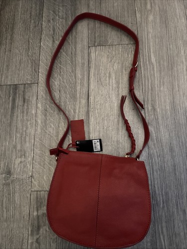 Red leather small cross body - cross,