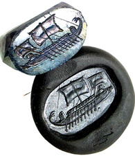 Authentic Ancient Roman hololith Ring engraved one piece Gemstone Intaglio Seal