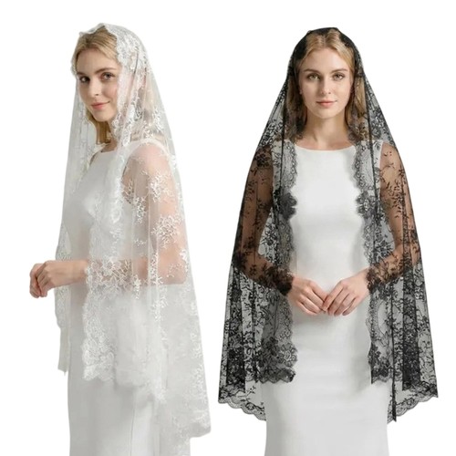 Elegant lace wedding veil - lace,
