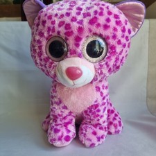 TY Beanie Boos Glamour Pink Leopard Plush – Large 16" Big Eyes Soft Toy 2015