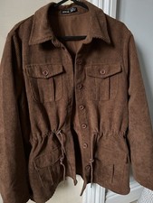 Shein Brown Cord Jacket Size Small NWOT Long Sleeve On Tread. Button Up