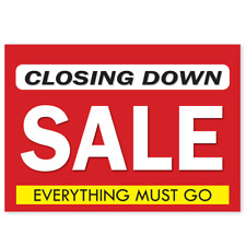 CLOSING DOWN SALE SHOP WINDOW BANNER DISPLAY REUSABLE POSTER A1