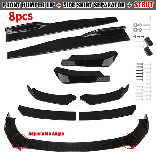 Glossy black front bumper - black,
