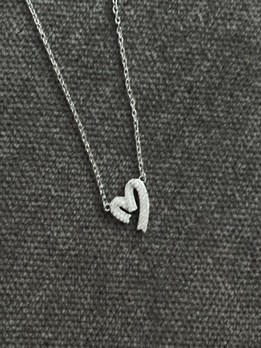 Rhinestone and silver necklace - silver,