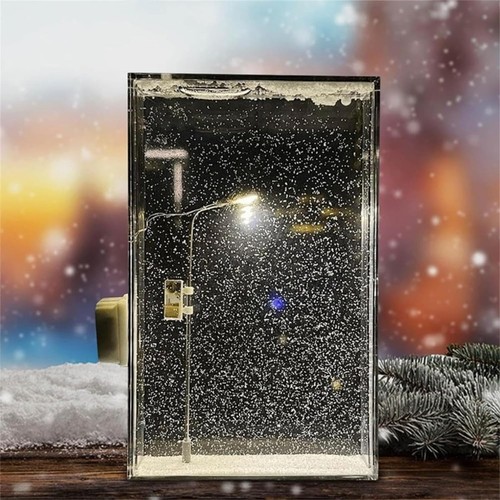 Lighted snow globe night - lighted, up